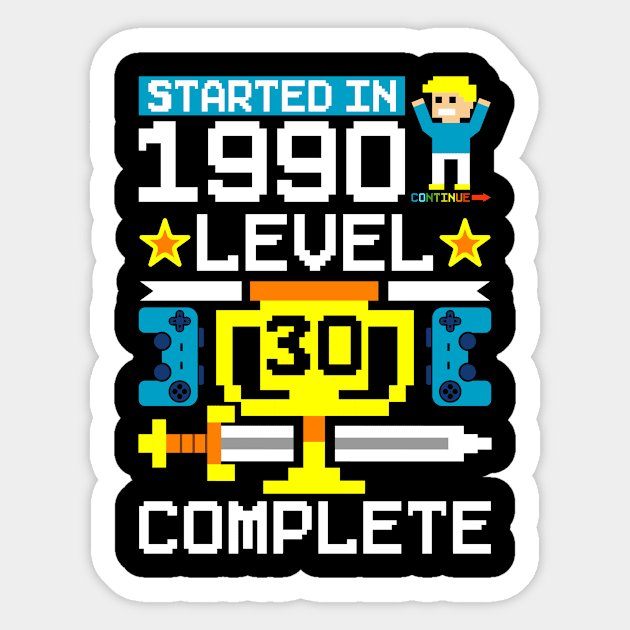 30th birthday gamer retro gaming gift Sticker by QQdesigns